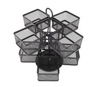 Pssopp Porta Bustine di tè in Rete con Maniglia, 8 Cestini Rimovibili Organizzatore Girevole per Stazione di tè per Armadio da (BLACK)