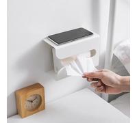 Pssopp Portafazzoletti Montato a Parete, Organizer per Scatole di Fazzoletti in PP con Facile Accesso, Dispenser per Tovaglioli Salvaspazio per la di Casa, il Bagno, la Toilette (L Bianco)