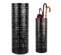 Pssopp Portaombrelli in Metallo, Design Rotondo Cavo, Supporto Autoportante per Ingresso, Ufficio e Porta d'Entrata, Nero