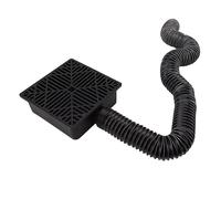 Pssopp Prolunga Nera per Grondaia, Vasca di Raccolta in Polipropilene, Doppi Fori di Scarico, Design Flessibile, Ideale per la Gestione dell'Acqua Domestica