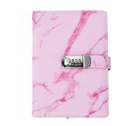 Pssopp Quaderno Scrittura Notebook con Copertina in Pelle PU Diario Segreto Taccuino per Il Supporto All'apprendimento(Rosa)