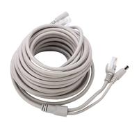 Pssopp RJ45+DC CAT 5 Ethernet CCTV Cavo, 20 M di Telecamere IP NVR Potenza del e Cavo CAT 5 per Sorveglianza Commerciale, Connessioni Maschili e Femminili, Leggero e Portatile, Conveniente (10m)