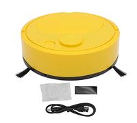 Pssopp Robot Aspirapolvere Mini Smart, Ricarica USB, Spazzatrice Automatica per Pavimenti in Pietra, Piastrelle in Ceramica, Tappeti, Marmo, Giallo