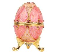Pssopp Scatola di Gingilli per Gioielli con Cerniera Stile Dipinto a Mano Vintage Fabergé Smaltato con Diamanti Luccicanti