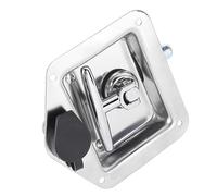 Pssopp Serratura con Maniglia a T in Acciaio Inossidabile, Chiusura a Forma di T Pieghevole Durevole con Meccanismo di Bloccaggio Sicuro per Cassette degli Attrezzi, Armadietti e Rimorchi