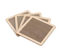 Pssopp Set di 4 Tavolette da Ricamo in Legno con Fori Diagonali e 2 Aghi con Cruna Grande per Progetti di Punto Croce e Lavori di Artigianato per la casa.