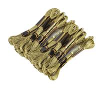 Pssopp Set di Filato per Ricamo 24 Pezzi Oro Metallizzato per Cucito Scene | Lucentezza Brillante, Poliestere Ad Alta Resistenza, Senza Pelucchi, Non Sbiadisce, 8m per Matassa, per Fiori Frutta