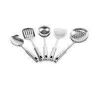 Pssopp Set Utensili Da, Set Utensili Da In Acciaio Inossidabile 5 Pezzi Con Cucchiaio Cucchiaio Da Zuppa Scolapasta Pala Piatta, Manici Con Foro Appeso Per Domestica