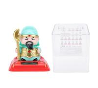 Pssopp Statua della Fortuna Solare, Statuetta del Gong del Cenno del Capo Statua della Fortuna Feng Shui Decor Scultura Copertura Antipolvere in Acrilico per la Ricchezza (GREEN)