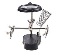 Pssopp Stazione di Saldatura per Lente D'ingrandimento, Lente D'ingrandimento LED Professionale con Lente Acrilica 4X e Regolabile, per Modellazione Artigianale di Riparazione di