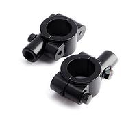 Pssopp Supporto Universale per Specchio Manubrio Morsetto per Specchio in Alluminio Nero Supporto per Perno da 10 Mm per Barre da 7/8 Pollici Set da 2 Pezzi Sinistra Destra per ATV UTV Dirt Bike