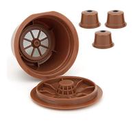 Pssopp Tazza Filtro caffè Riutilizzabile Riutilizzabile da 3 Pezzi in Plastica Marrone Compatibile con Caffitaly, con Uscita Precisa Preparazione