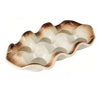 Pssopp Vassoio da Portata a Griglia, Piatti da Antipasto a Forma di Onde Design Elegante Piatto da Portata per Antipasti per Frutta Caramelle Snack Vassoio da a Griglia, Ceramica 6 Piatti per