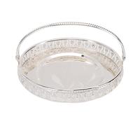 Pssopp Vassoio da Portata Ovale in Metallo per Frutta, Vassoio Ovale con Manico, Piatto Decorativo in Lega di Zinco, Elegante Decorazione da Tavola per Dolci, Dessert, Frutta, Verdura, Regali