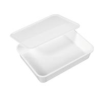Pssopp Vassoio per Impasto per Pizza, PP Impilabile con Coperchio per 6 Palline di Impasto Interno Liscio Vassoio di Fermentazione Refrigerato Facile da Pulire per la Preparazione (WHITE)