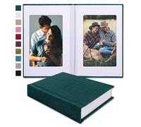 Pssoss Piccolo album fotografico 4x6 con spazio per scrivere può contenere 20 foto, ideale per album a tema matrimonio e album fotografico per bambini (verde scuro)