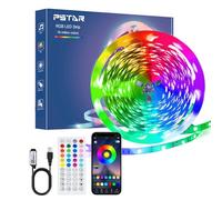 PSTAR Luci Led camera 8 Metri, Led Striscia con 44 Tasti Telecomando Controller Bluetooth APP, Luci Led RGB Funzione Musicale, Strisce led per Decorazioni Cucina Bar Festa