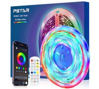 PSTAR RGBIC Striscia LED 4 Metri, con Controllo APP e Telecomando RF 2.4G di Aggiornamento, 30LED/m, Sincronizzazione Musicale, Funzionamento USB, IC Integrato per 50 a 70 Pollici TVs
