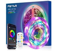 PSTAR Striscia LED 1 Metri, RGBIC Retroilluminazione TV Music Sync, con Controllo APP e Telecomando RF 2.4G per TV e PC da 32 a 50 pollici, 30LED/m, Funzionamento USB, IC Integrato