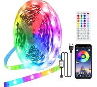 PSTAR Striscia LED 10M, Led Striscia RGB controllo App e Telecomando IR, Cambia Colore con la Musica, per Camera da Letto, Cucina, Decorazioni, Bar, Feste