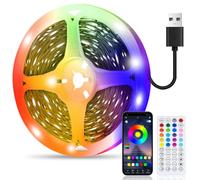PSTAR Striscia LED 6 Metri, Led Striscia RGB controllo App e Telecomando IR, Cambia Colore con la Musica, Luci Colorate per Casa, Decorazioni, Cucina, Bar, Festa