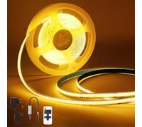 PSTAR Striscia LED COB 1M, Bianco Caldo2700K Striscia LED Dimmerabile 24V, larghezza 8mm, con Telecomando RF e alimentazione, per la decorazione domestica, cucina, specchio