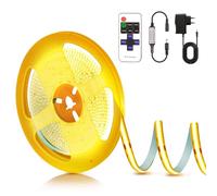 PSTAR Striscia LED COB 2 Metri, 24V Bianco Caldo 2700K, 320LED/M con telecomando RF, Dimmerabili Strisce Luci LED Flessibile per Retroilluminazione TV, Cucina, Camera da Letto, Fai da Te