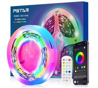 PSTAR Striscia LED RGBIC 3 Metri, Retroilluminazione TV a LED per TV da 45 a 65 pollici e PC, con Controllo APP e Telecomando RF 2.4G di Aggiornamento, Sincronizzazione Musicale, Funzionamento USB