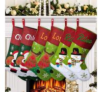 PSUNEY Calza Befana Personalizzata Calze Natalizie da Appendere con Nome Natale Decoraizione Regalo per Il Caminetto Festa in Famiglia Pupazzo di Neve Cervo Babbo Natale