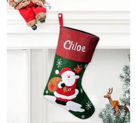 PSUNEY Calza Befana Personalizzata Calze Natalizie da Appendere con Nome Natale Decoraizione Regalo per Il Caminetto Festa in Famiglia Pupazzo di Neve Cervo Babbo Natale