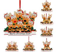 PSUNEY Ornamento Natalizio Personalizzato 2024 Ornamenti da Appendere Resina Decorazione Albero di Natale Famiglia di 2-8 Felice Regalo di Decorazione Natalizia Lettere Pupazzo di Neve Calza