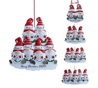 PSUNEY Ornamento Natalizio Personalizzato 2024 Ornamenti da Appendere Resina Decorazione Albero di Natale Famiglia di 2-8 Felice Regalo di Decorazione Natalizia Lettere Pupazzo di Neve Calza