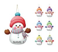 PSUNEY Ornamento Natalizio Personalizzato Ornamenti da Appendere legname Decorazione Albero di Natale Famiglia di 2-8 Felice Regalo di Decorazione Natalizia Lettere Pupazzo di Neve Calza