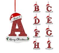 PSUNEY Ornamento Natalizio Personalizzato Ornamenti da Appendere Resina Decorazione Albero di Natale Famiglia di 2-8 Felice Regalo di Decorazione Natalizia Lettere Pupazzo di Neve Calza
