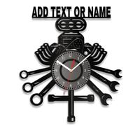 PSUNEY Orologio da Parete Personalizzato con Nome Logo in Metallo da Parete Tools Strumenti Falegname Artista Muratore Idraulico Meccanico Garage Utensili per Officine