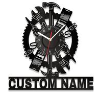 PSUNEY Orologio da Parete Personalizzato con Nome Logo in Metallo da Parete Tools Strumenti Falegname Artista Muratore Idraulico Meccanico Garage Utensili per Officine