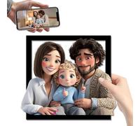 PSUNEY Personalizzato 3D Cartoon Style Photo Frame Segno In Legno Cornice Personalizzata per Foto di Famiglia 3D Cartoon Portrait Gift Caricatura Regali di Natale Coppia Anniversario