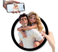 PSUNEY Personalizzato 3D Cartoon Style Photo Frame Segno In Legno Cornice Personalizzata per Foto di Famiglia 3D Cartoon Portrait Gift Caricatura Regali di Natale Coppia Anniversario