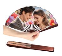 PSUNEY Ventaglio Pieghevole Personalizzato con Foto, Ventagli Manuali con Foto e Testo Personalizzati per Matrimonio, Decorazioni per Ventaglio Pieghevole