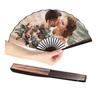 PSUNEY Ventaglio Pieghevole Personalizzato con Foto, Ventagli Manuali con Foto e Testo Personalizzati per Matrimonio, Decorazioni per Ventaglio Pieghevole