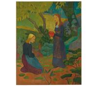PSVDCTOO Dipinti Famosi Stampa Artistica Poster e Stampe Giovane ragazza bretone con vaso vermiglio e bambina inginocchiata di Paul Sérusier per Decorazioni per la Casa 60x90cm