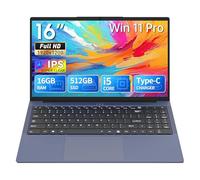 PSWIHWG Computer portatile da 16 pollici - Processore i5-8210Y, 16 GB di RAM, SSD da 512 GB, porta Ethernet RJ45, porta di tipo C, sistema operativo Win 11, display Full HD, porta HDMI, WiFi, tastiera