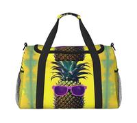 Psych ananas citazione stampa borsa a mano sotto il sedile oggetti personali borsa da viaggio borsa da palestra borsa sportiva, nero, Taglia unica