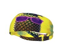 Psych - Fascia per il sudore con stampa di ananas e citazione sportiva, elastica, traspirante e traspirante per la corsa