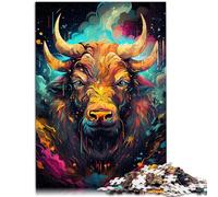 Psychedelic Buffalo, puzzle da 1000 pezzi, per adulti, con taglio di precisione, promuove l'amore tra coppie, adatto per bambini e ragazzi dai 14 anni, 26 x 38 cm