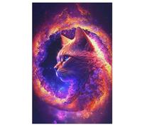 Psychedelic Cat Puzzle Per Adulti 1000 Pezzi Difficile Puzzles in Legno Impegnativo Gioco Preciso A Incastro Gioco Educativo Sfida Giocattolo 78×53cm