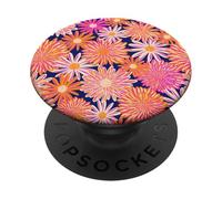 Psychedelic Floral Pattern Retro Colorful Daisy Groovy PopSockets PopGrip Adesivo