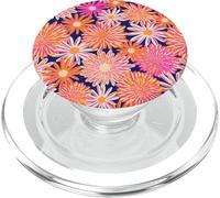 Psychedelic Floral Pattern Retro Colorful Daisy Groovy PopSockets PopGrip per MagSafe