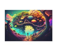 Psychedelic Monster Puzzle Games for Adults E Bambini - for Creativity And Mindfulness - Challenging Jigsaw Puzzles 1000 Pezzi for Family （75×50cm）