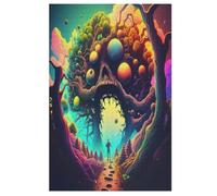 Psychedelic Monster Puzzle Games for Adults E Bambini - for Creativity And Mindfulness - Challenging Jigsaw Puzzles 1000 Pezzi for Family 78×53cm